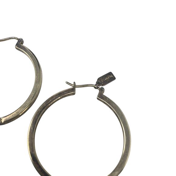 Coach Hoop Earrings Gold Spellout - Picture 3 of 7